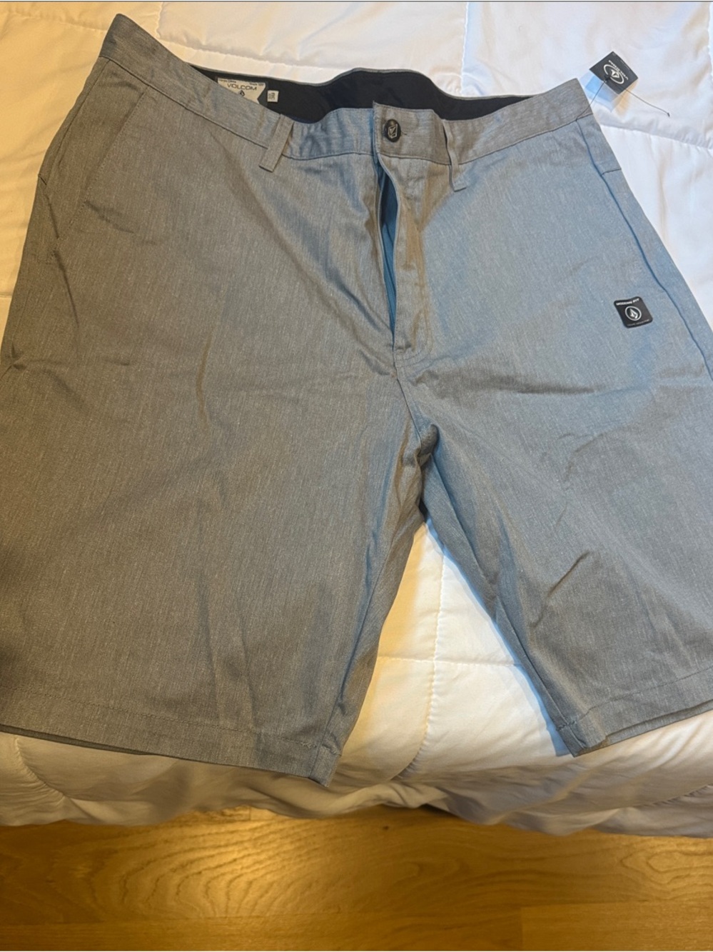 Volcom Men's Light Gray Flat Front Shorts